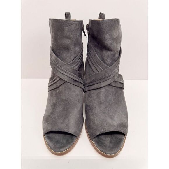 Journee Collection Womens Size 11 Gray Sabeena Booties Wedge Heel Zip - Picture 5 of 10